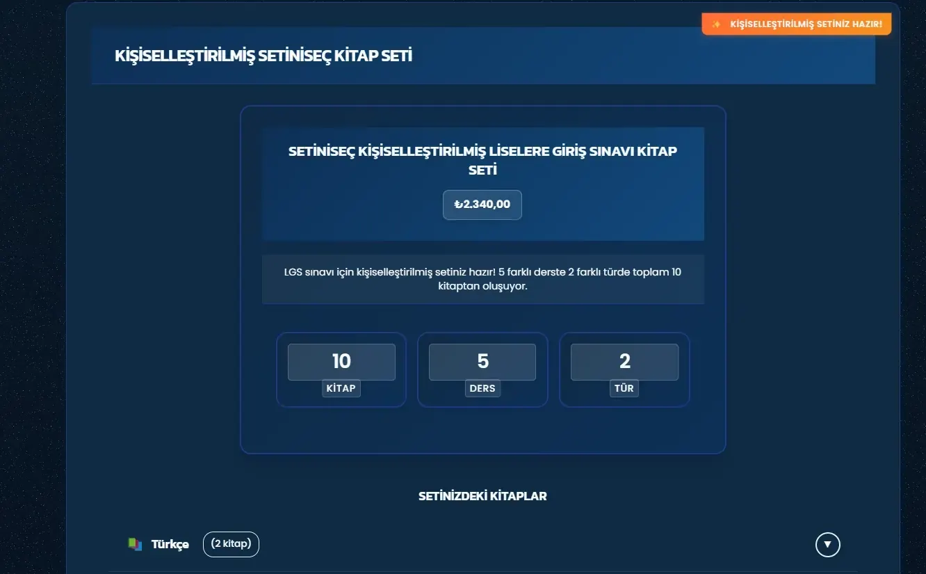 Setinisec Level Test - AI Destekli Kitap Öneri Sistemi — ekran 3